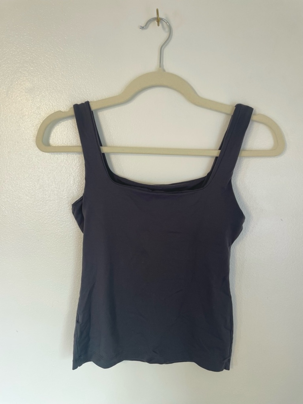 Zara gray square neck tank with double lined chest area size small